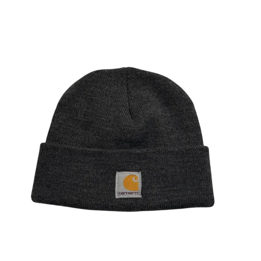 Carhartt Youth Beanie Charcoal Heather Grey Ribbed Knit Watch Hat‎ AH8905 USA
